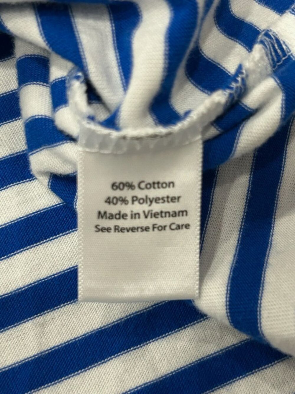 Coral Bay XL Blue White Striped Embellished Scoop Neck Tee Boho Chic Soft Girl - Picture 8 of 11